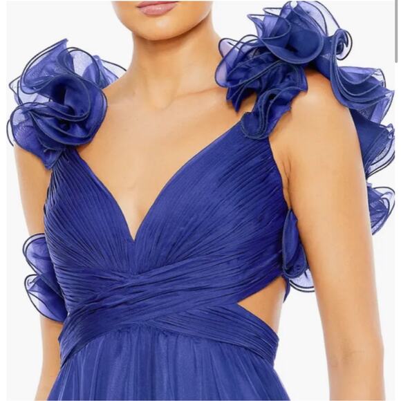 Mac Duggal 67911 Chiffon Cutout Ruffled Empire Waist Dress Size 6 NWT - Picture 6 of 13